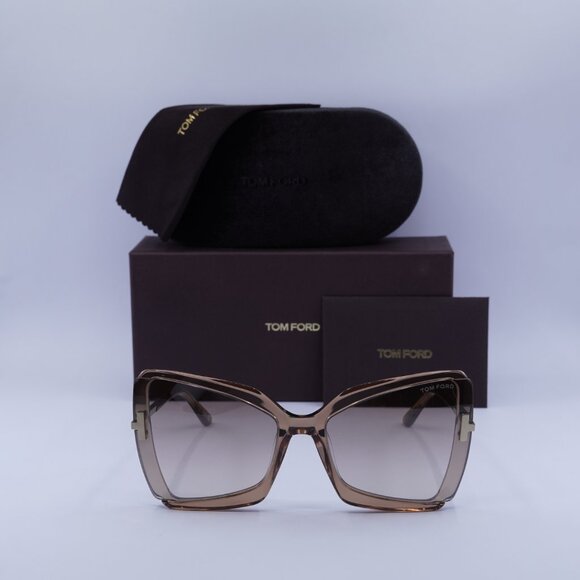 Tom Ford FT0766 57G Gia Butterfly Sunglasses - Rose Champagne with Rose Gold main image 4
